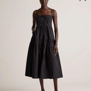 Quince 100% organic cotton poplin spaghetti strap maxi dress